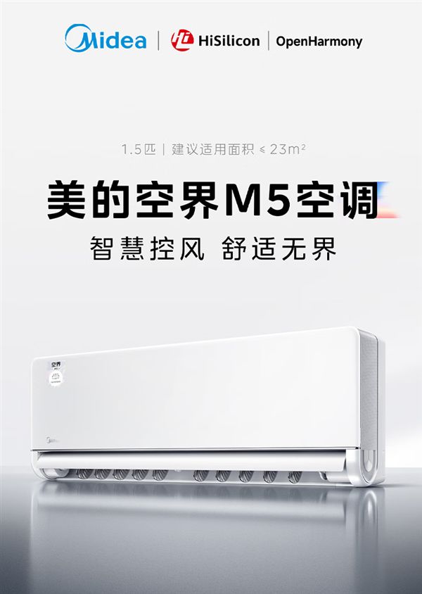 国补到手2499元美的空界M5空调开售：搭载海思AI芯片、支持鸿蒙生态(图4)